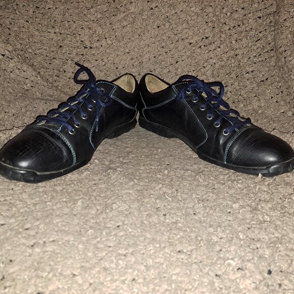 JOHN FLUEVOG-Know The Future Decide Well Today-Black Leather-Lace Up-Sz 11-EX - Picture 4 of 9
